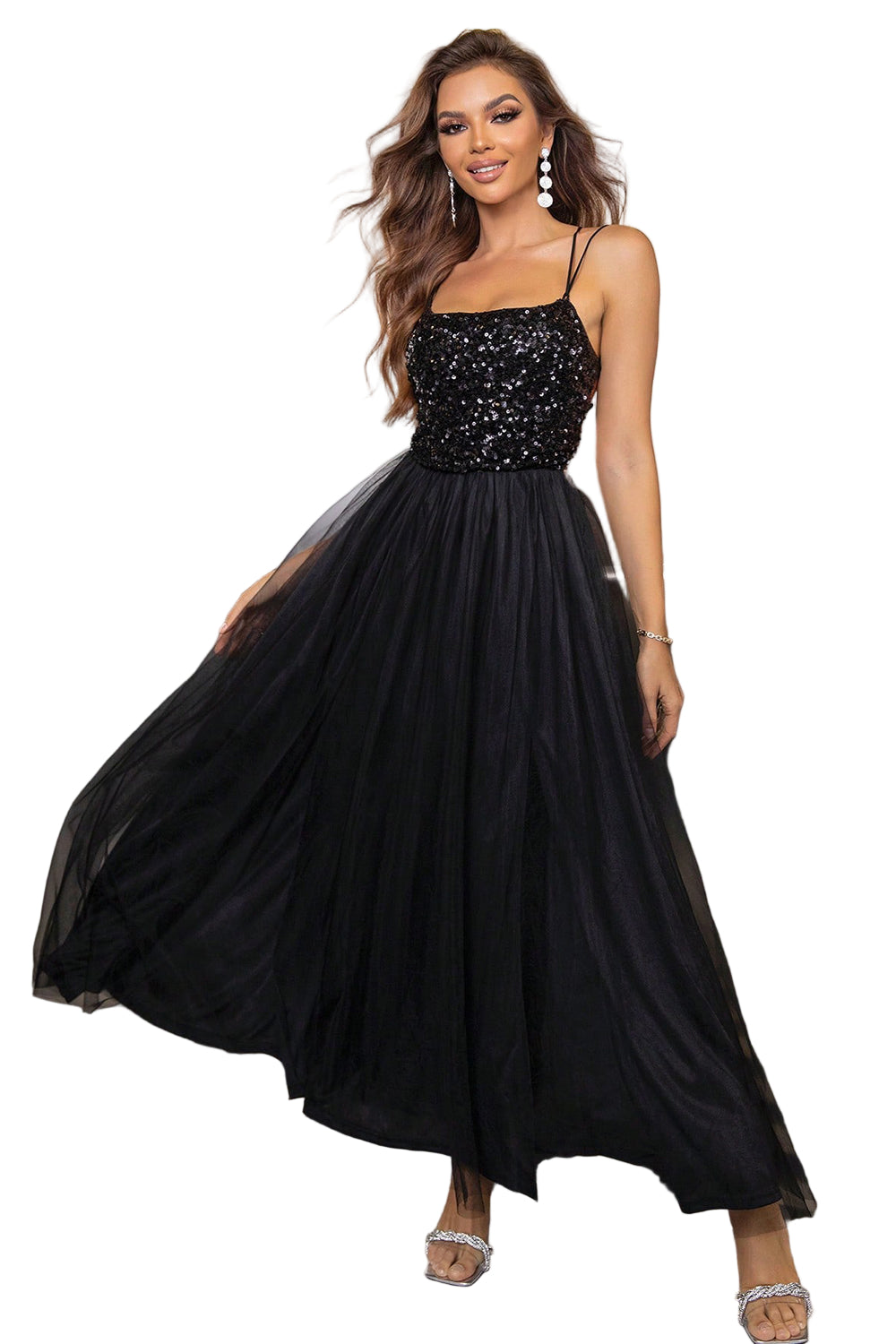 Women in black party dress