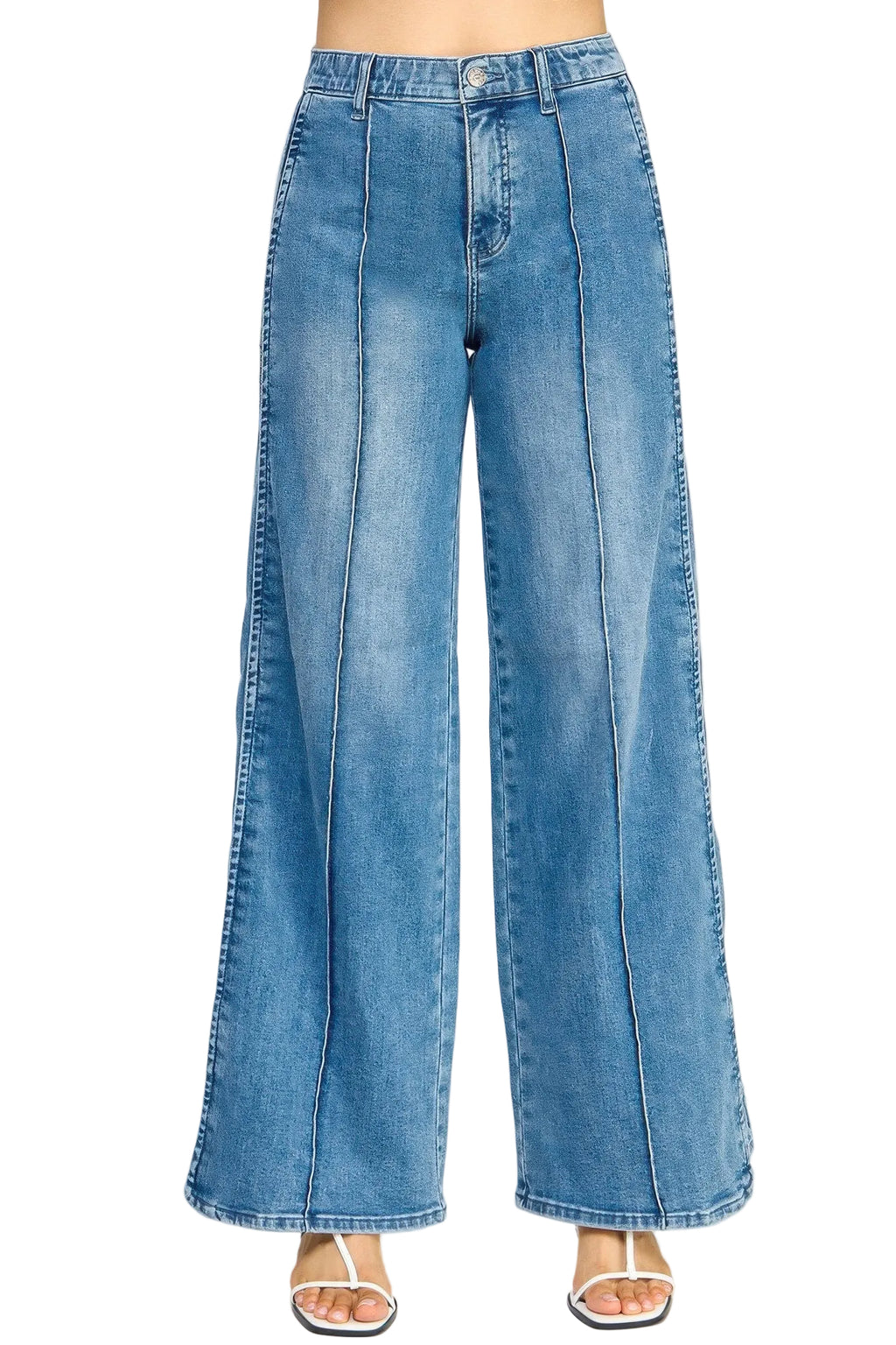 Blue jeans on a white background