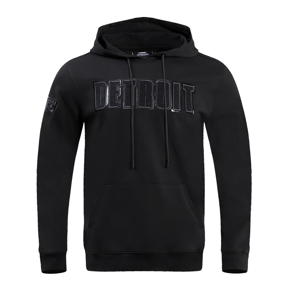 NFL DETROIT LIONS TRIPLE BLACK MEN'S PULLOVER HOODIE