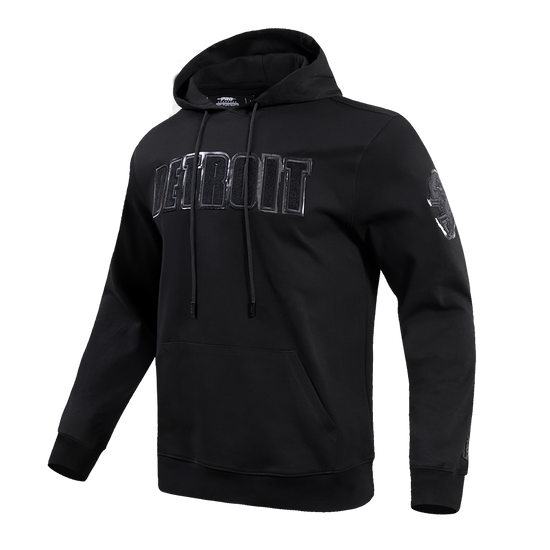 NFL DETROIT LIONS TRIPLE BLACK MEN'S PULLOVER HOODIE