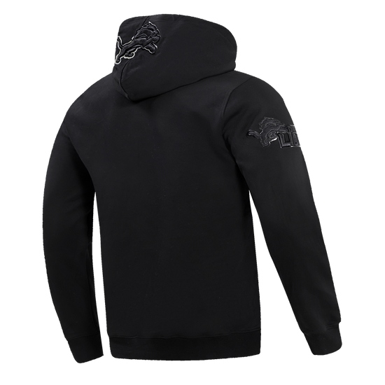 NFL DETROIT LIONS TRIPLE BLACK MEN'S PULLOVER HOODIE