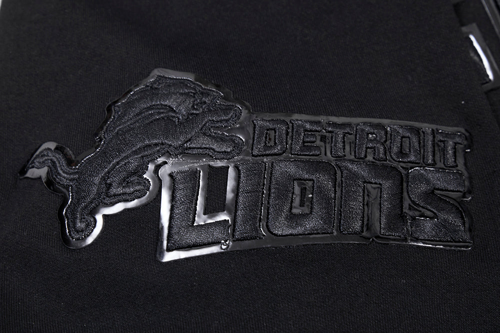 NFL DETROIT LIONS TRIPLE BLACK MEN'S PULLOVER HOODIE