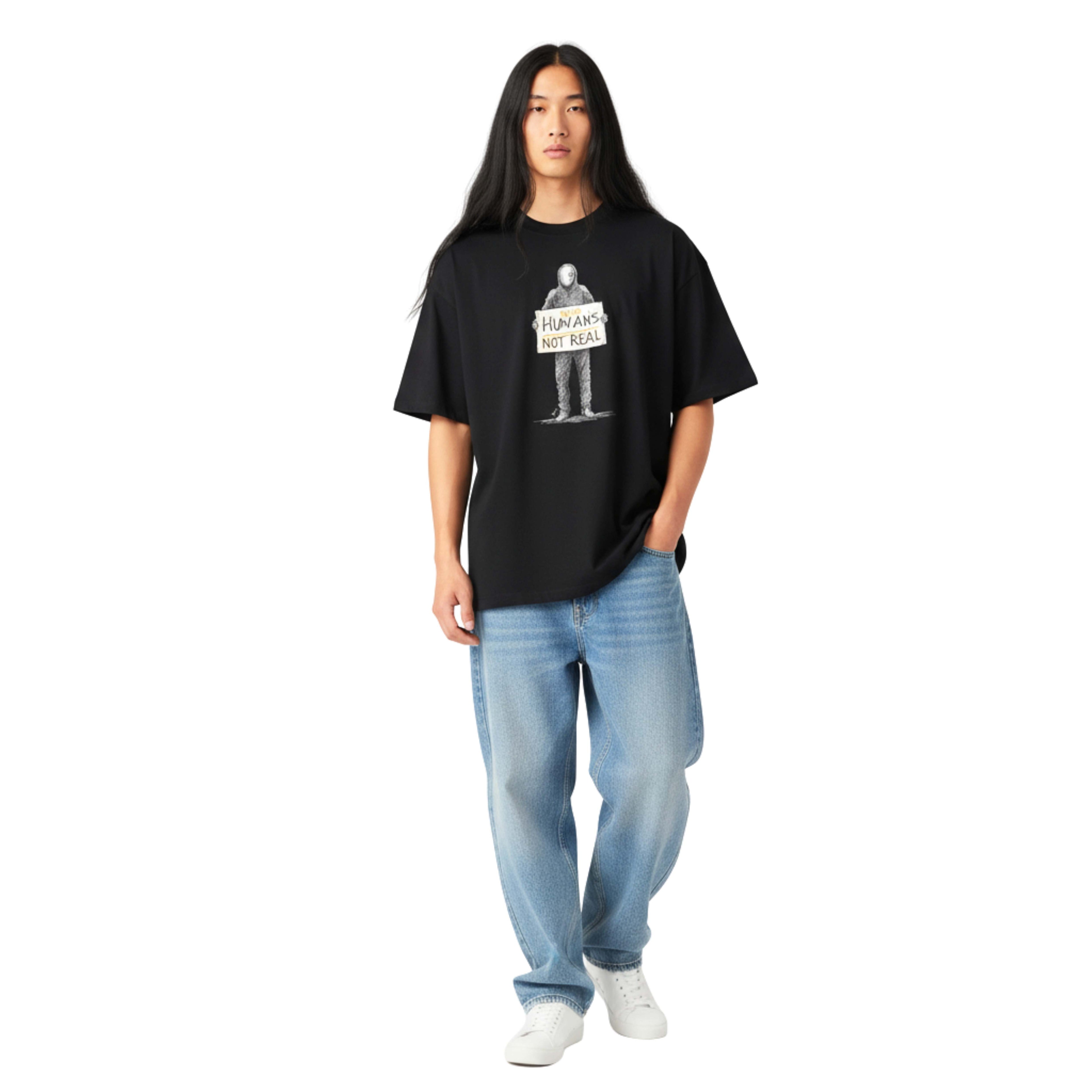 URBCHK Boxy T-Shirt - Humans Not Real