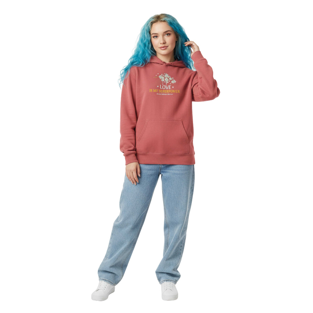 Women's Garment-Dyed Embroidered Hoodie Love