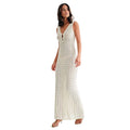 OPENWORK SLEEVELESS MAXI DRESS