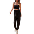 CROPPED CAMI & SIDE-SPLIT JOGGERS SET FOR CHILL, MATCHED ENERGY
