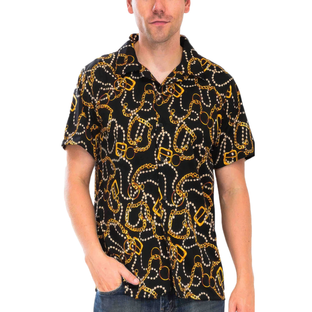 MEN'S STRING BEAD STATUS BUTTON-DOWN SHIRT