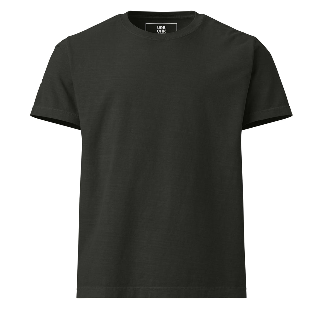 Black oversized t-shirt on a white background