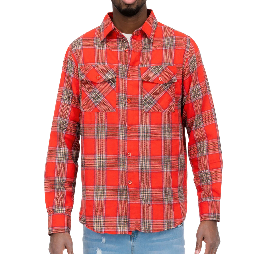 LONG SLEEVE FLANNEL PLAID CHECKERED SHIRT