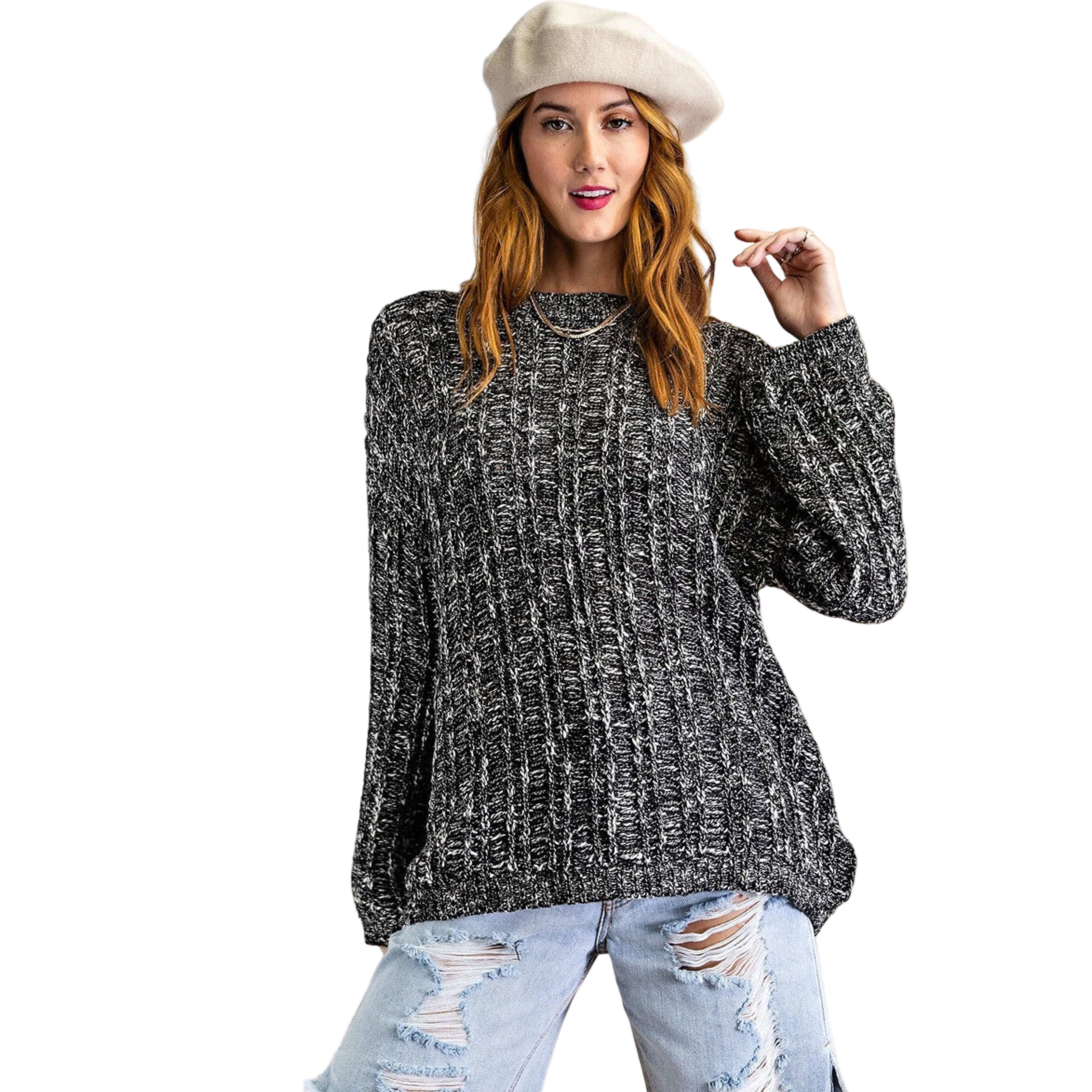 Fall Women's Textured Knitted Sweater