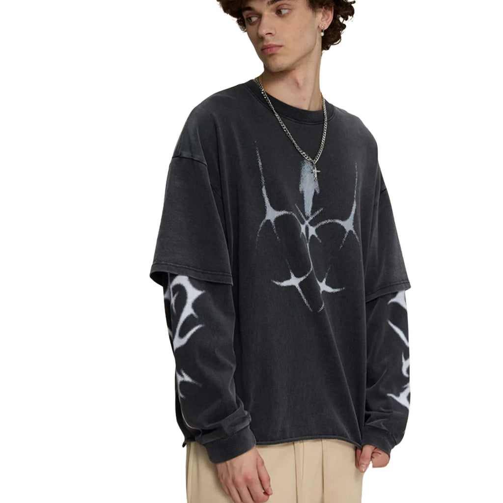 ROUND NECK OEVERSIDEZ LONG SLEEVE T-SHIRT