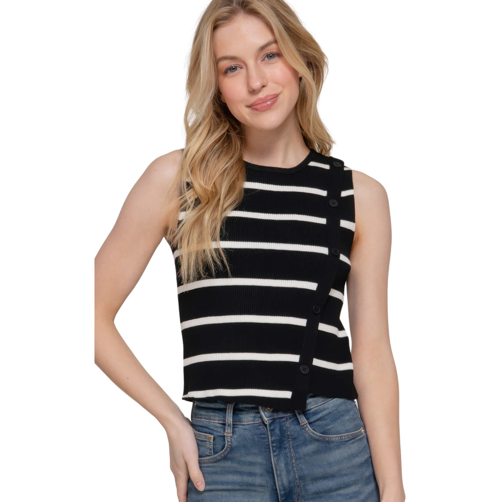 STRIPED EDGE SLEEVELESS KNIT – FRESH SPRING EDIT