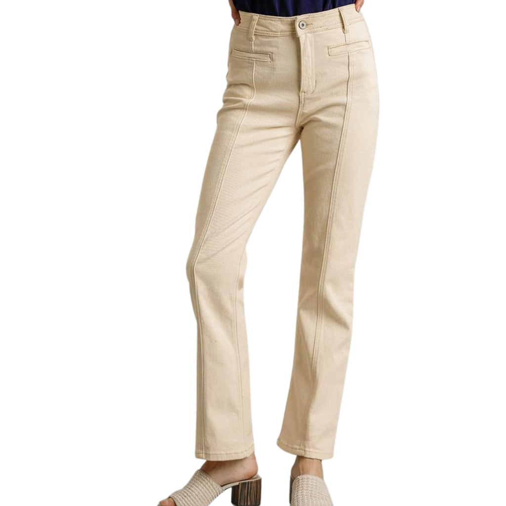 STRAIGHT CUT DENIM JEANS WITH POCKETS