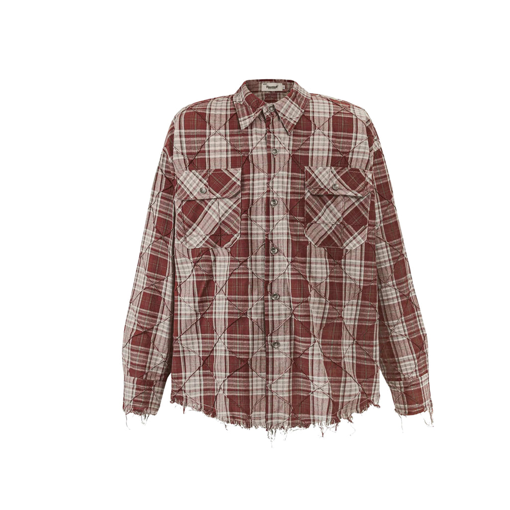 RUGGED STYLE REDEFINED: MEN'S RAW HEM PLAID BUTTON-UP SHIRT