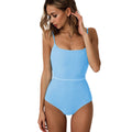 RIBBED TIE WAIST ONE-PIECE SWIMSUIT