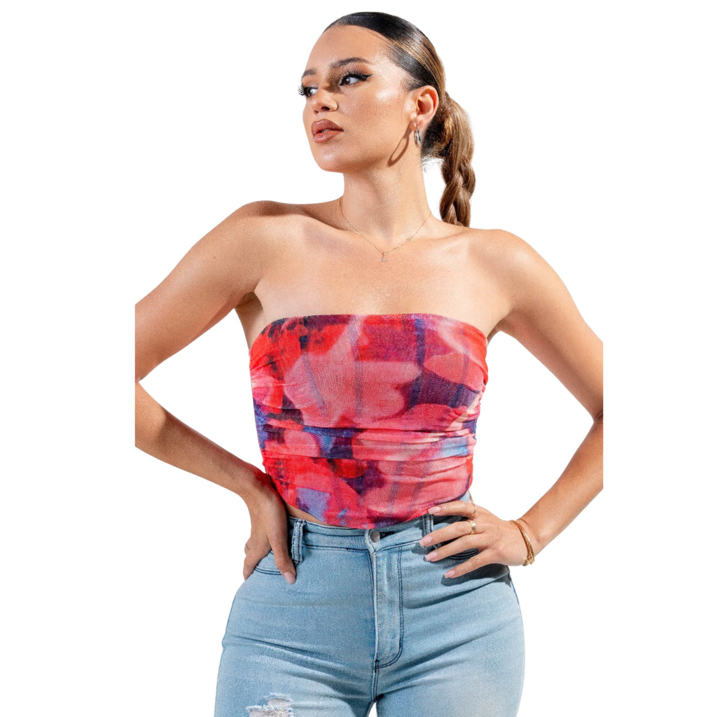 MESH MOMENT – STRETCH PRINT TOP FOR DAY TO NIGHT