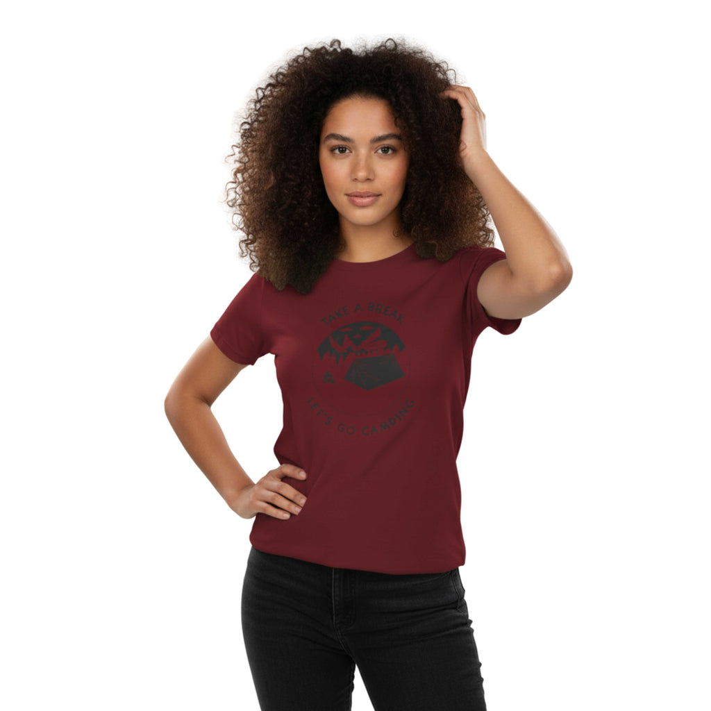 EthoModa Organic Ribbed Neck T-Shirt Camping