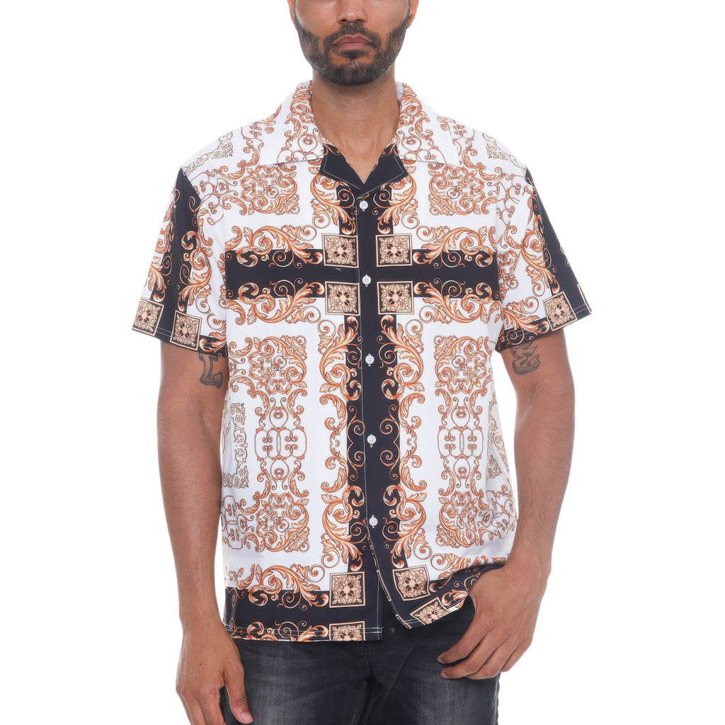 MEN'S PRINTED COLLARED BUTTON-DOWN SHIRT