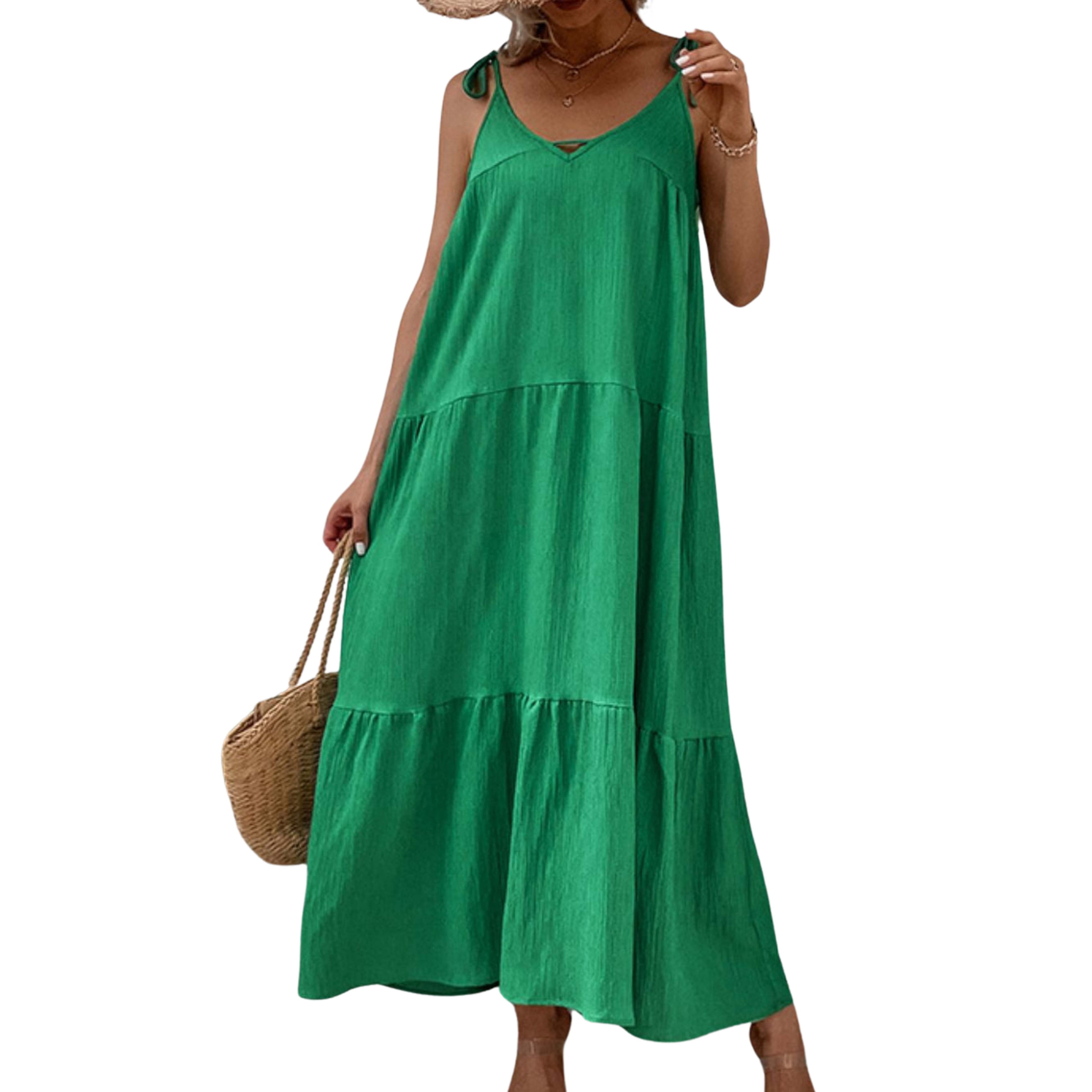 EFFORTLESS FLOW TIE-SHOULDER MAXI