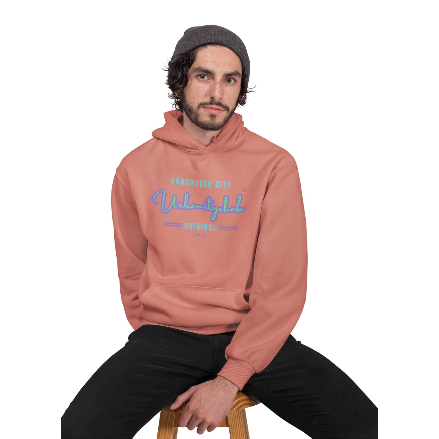 URBANITYCHEK SCRIPT MODERN FIT HOODIE BLENDS