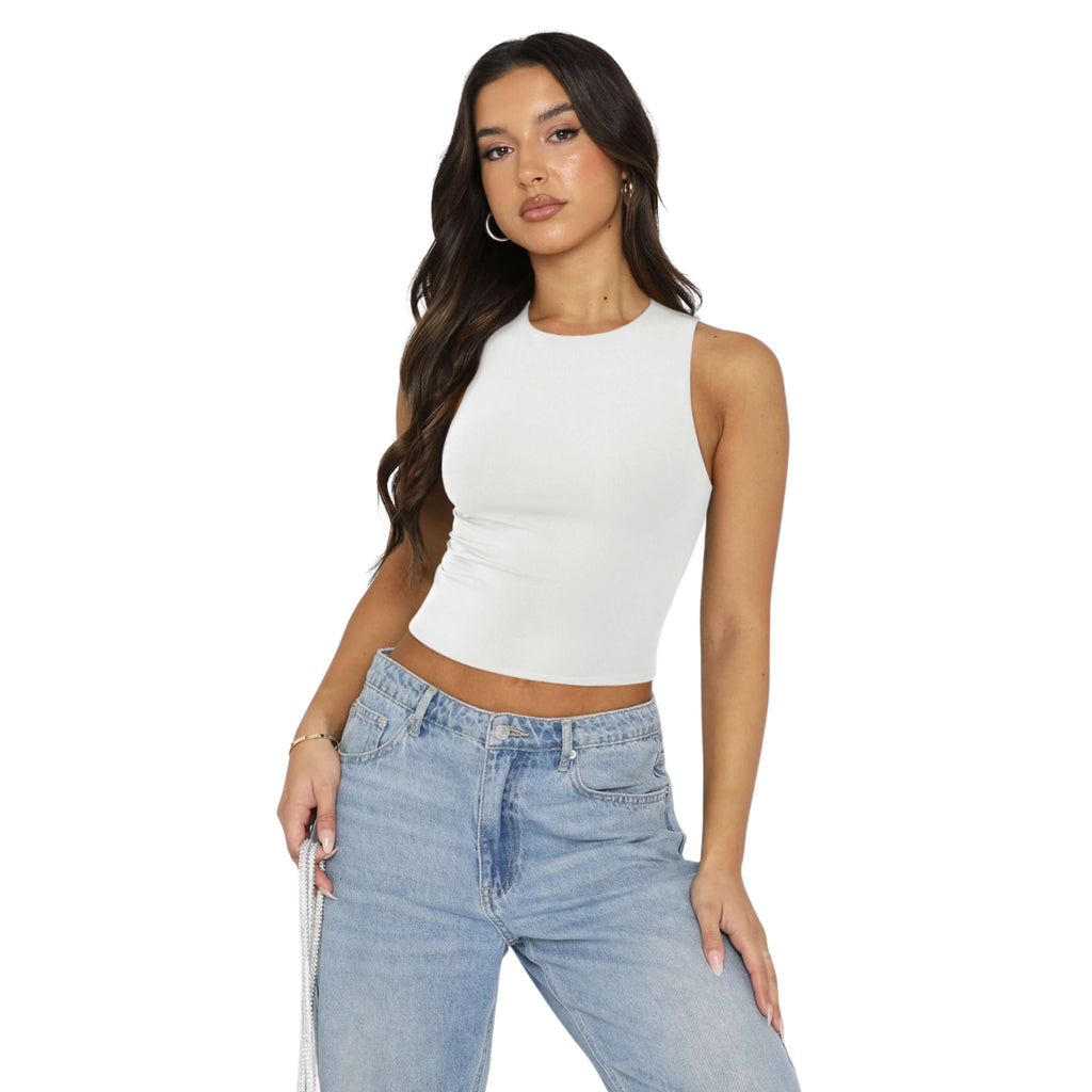 ROUND NECK CROPPED TANK