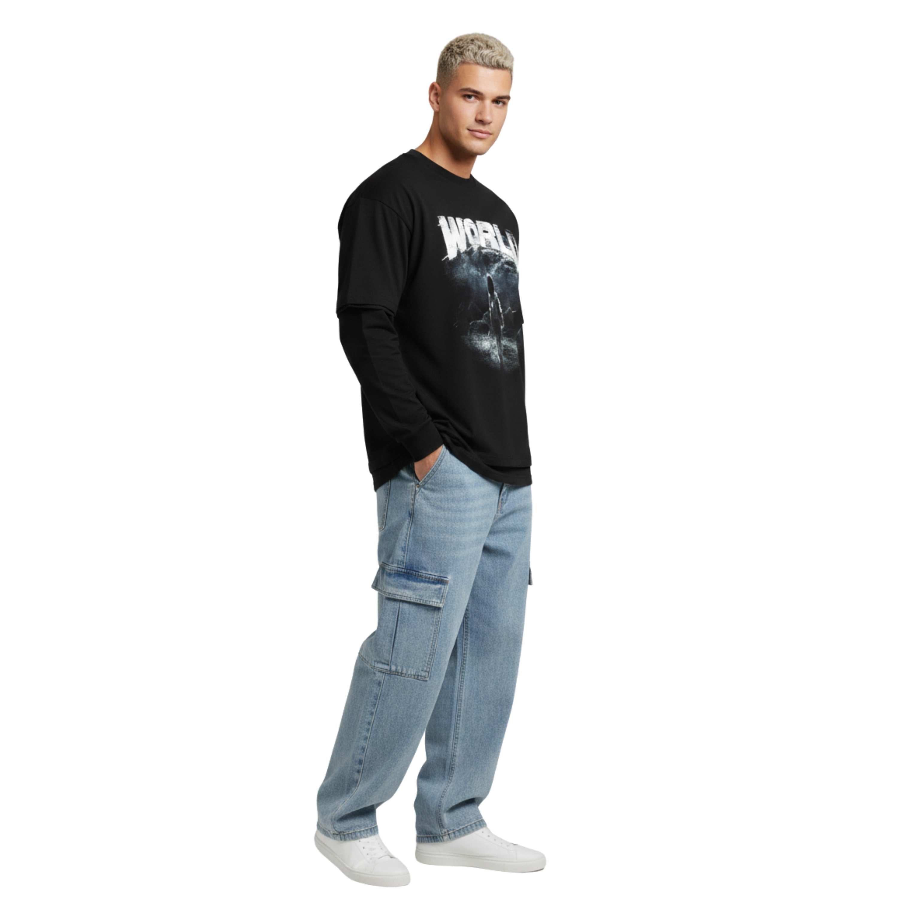 Men's World Graphic Long Sleeve T-Shirt | UrbanityChek