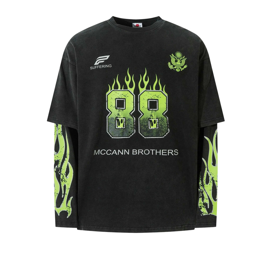 FUEL YOUR STYLE: MEN’S RACING FLAME GRAPHICS LAYERED TEE