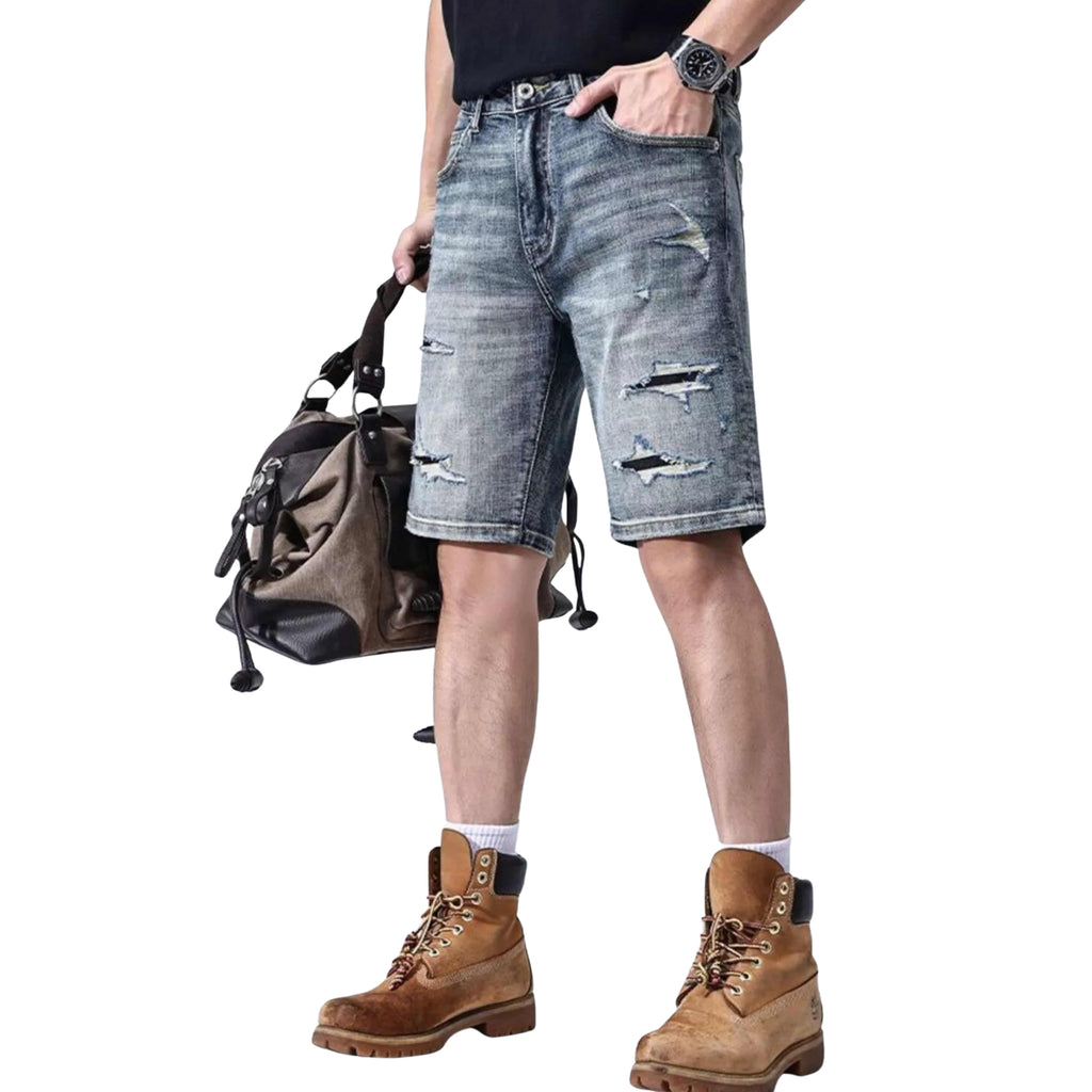 MEN’S DISTRESSED DENIM SHORTS – STYLISH, COMFORTABLE, RIPPED JEAN SHORTS
