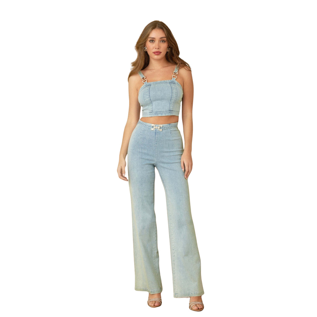 Women Denim Two-Piece Set