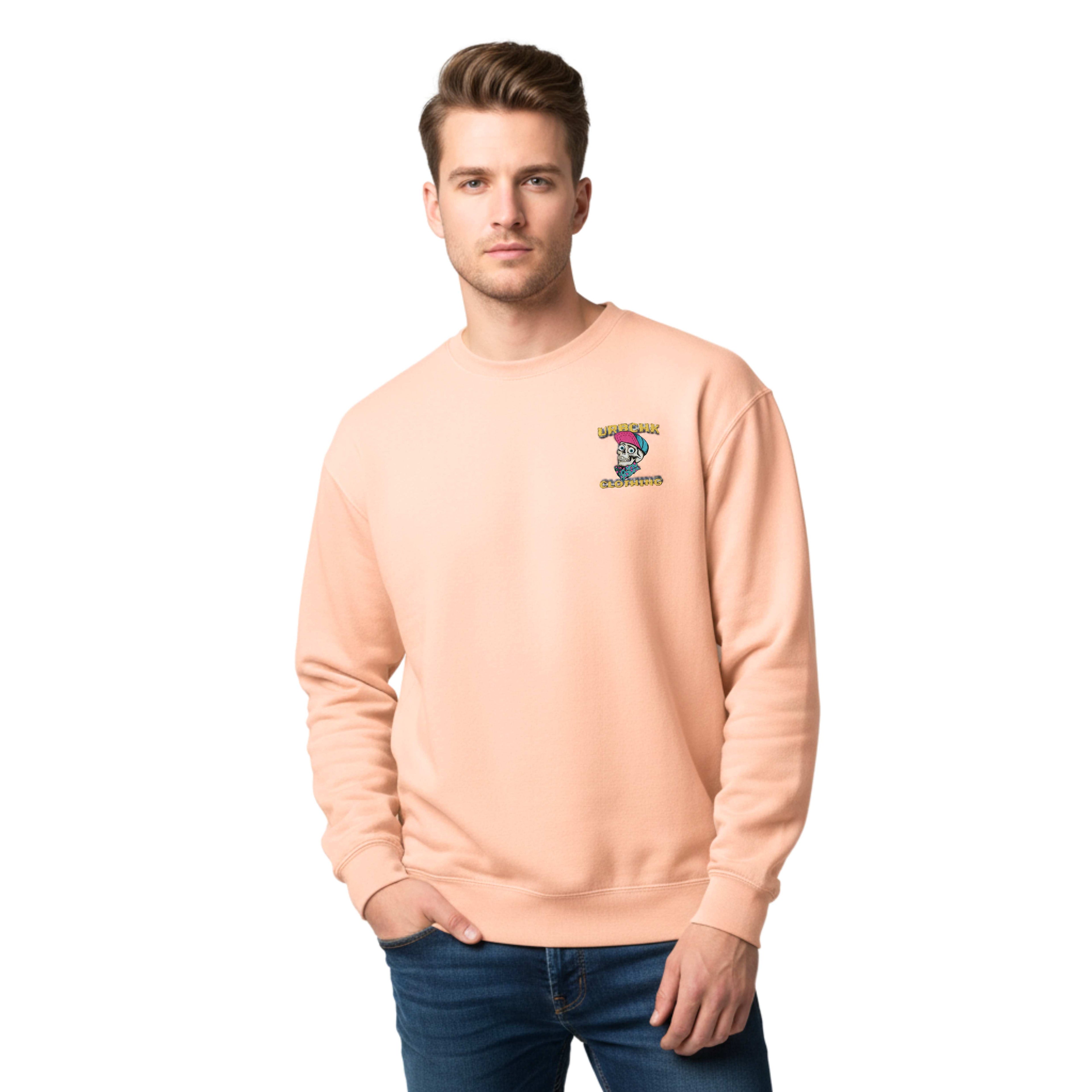Men's Garment-Dyed Fleece Crewneck Embroidered Sweatshirt