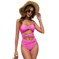 CUTOUT SPAGHETTI STRAP ONE-PIECE SWIMWEAR