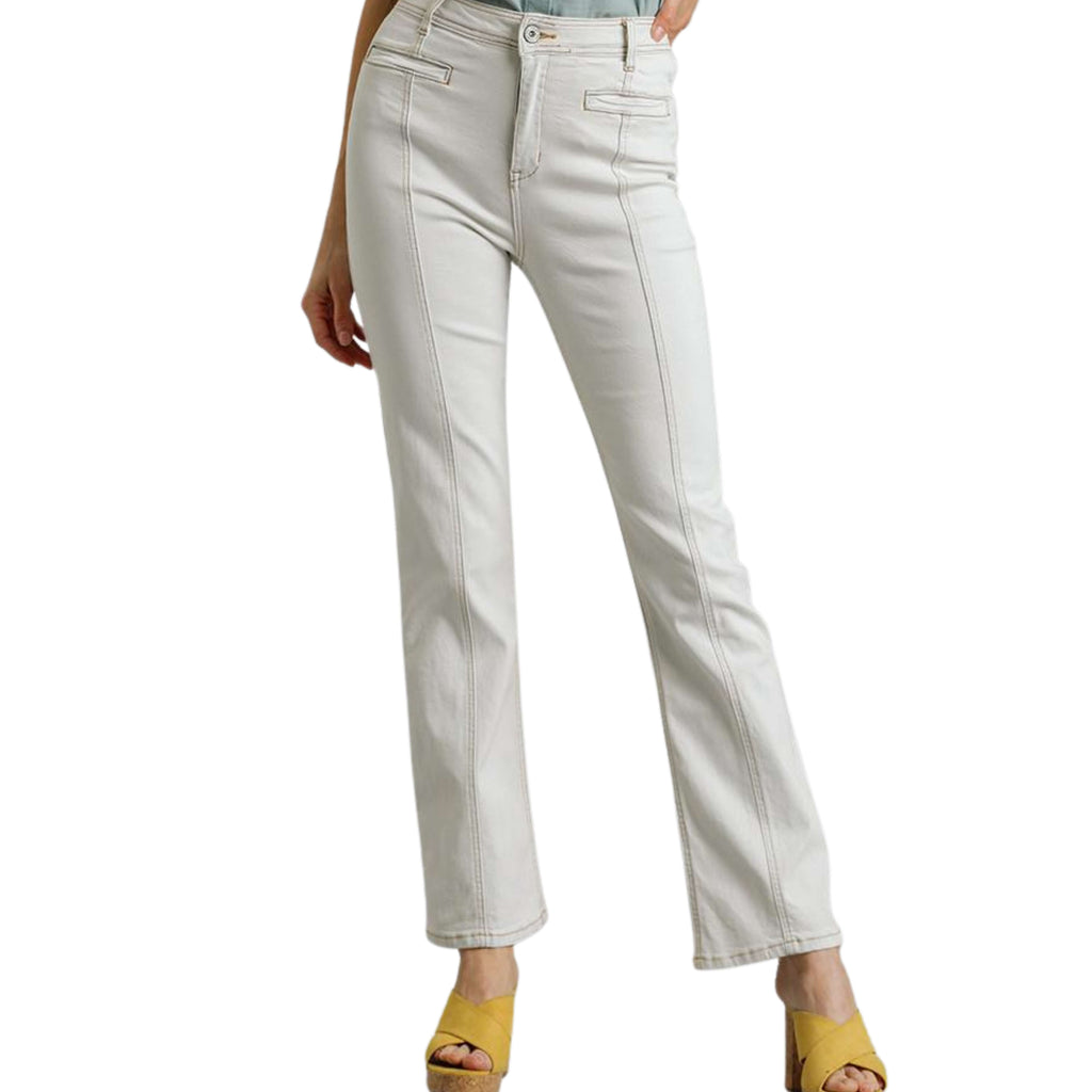 PANEL STRAIGHT-LEG DENIM WITH POCKETS