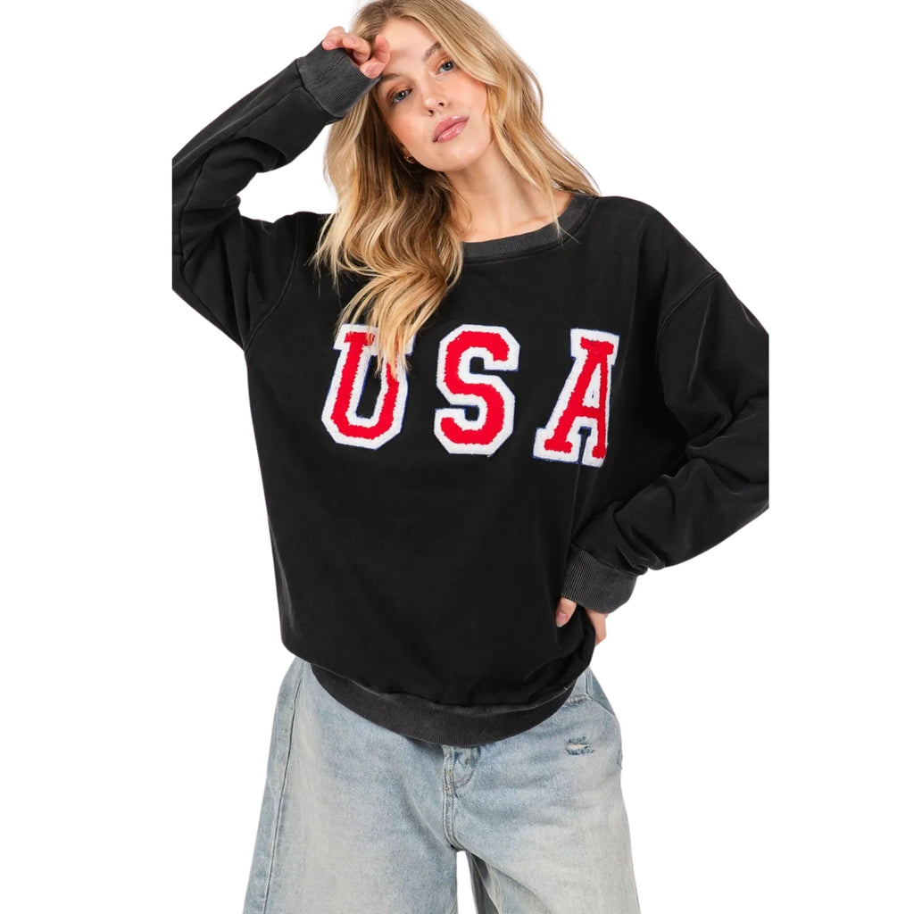 Women USA Patch Sweatshirt