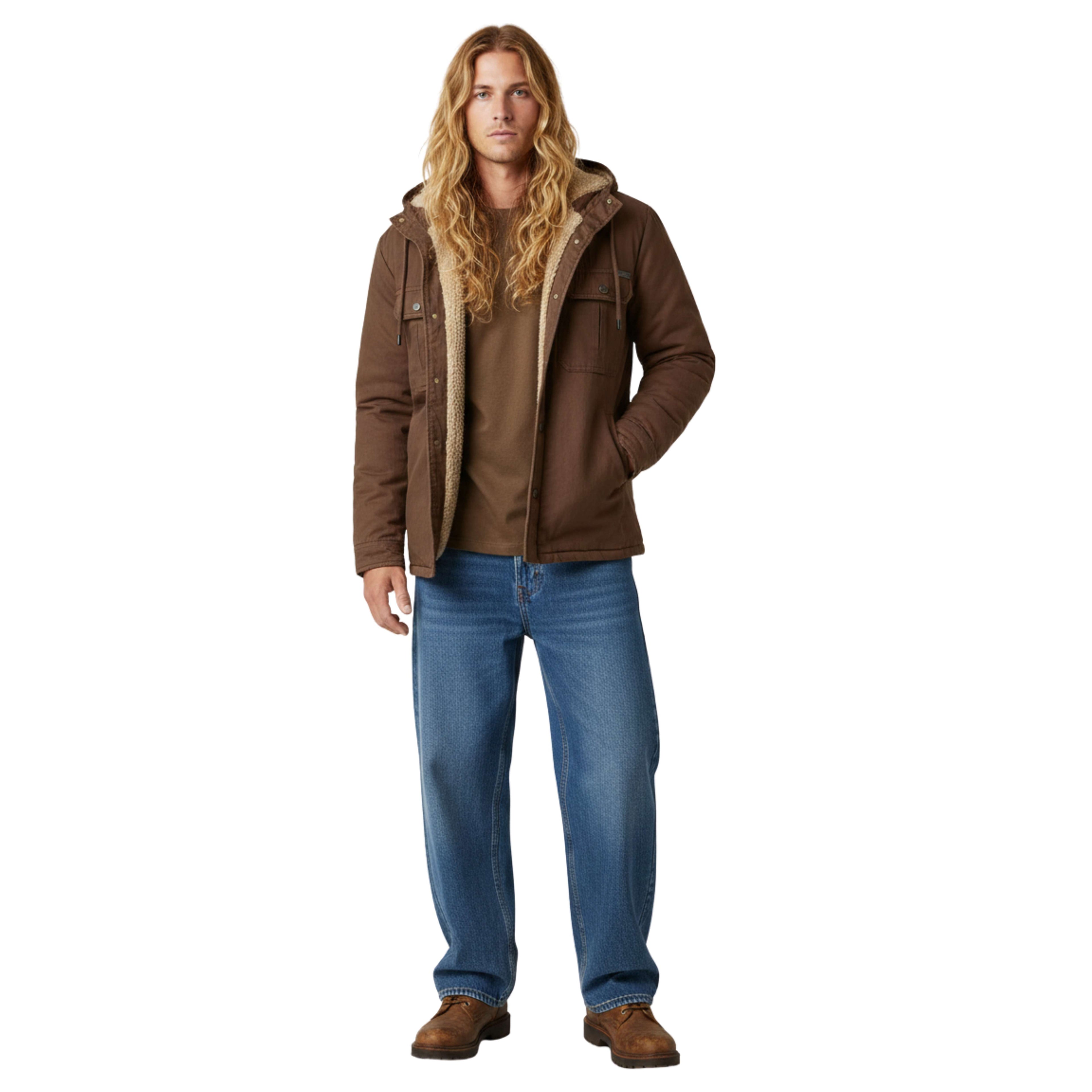 Men's Sherpa Lined Hooded Jacket