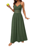 Woman wearing a green dress