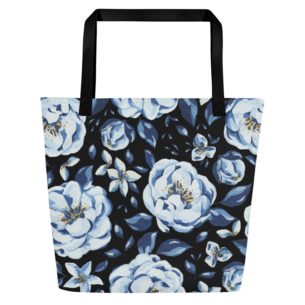 SPRING BLUE FLOWERS TOTE BAG