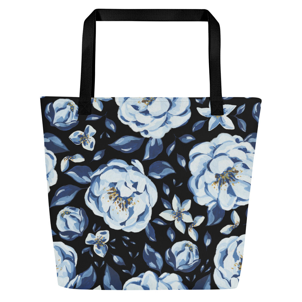 SPRING BLUE FLOWERS TOTE BAG