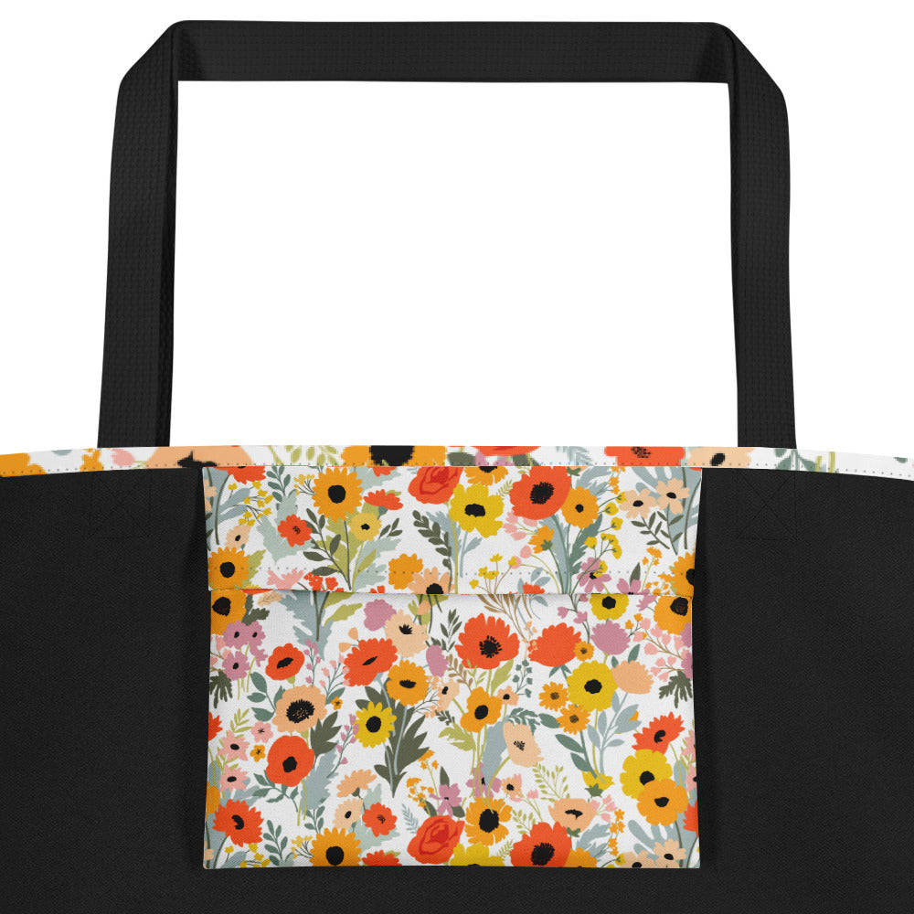 FLOWER PRINT TOTE BAG SPRING INSPIRED TOTE BAGS