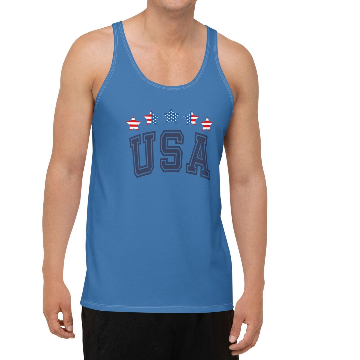 USA TANK TOP MEN'S PATRIOTIC AMERICAN TANK 4TH JULY SLEEVELESS SHIRT