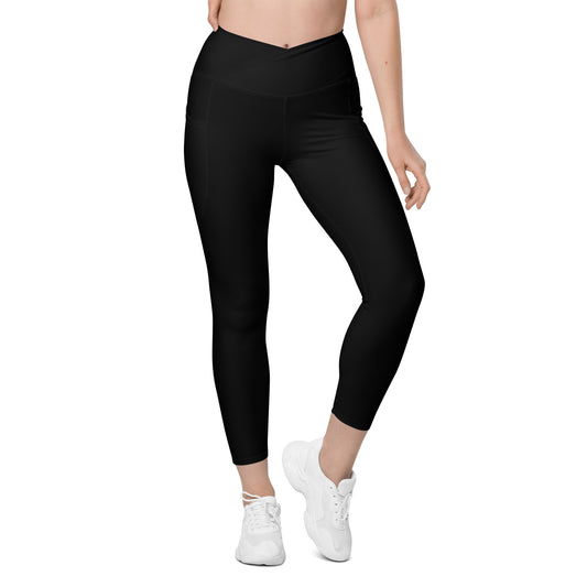 WOMEN'S CROSSOVER HIGH-WAISTED LEGGINGS WITH POCKETS