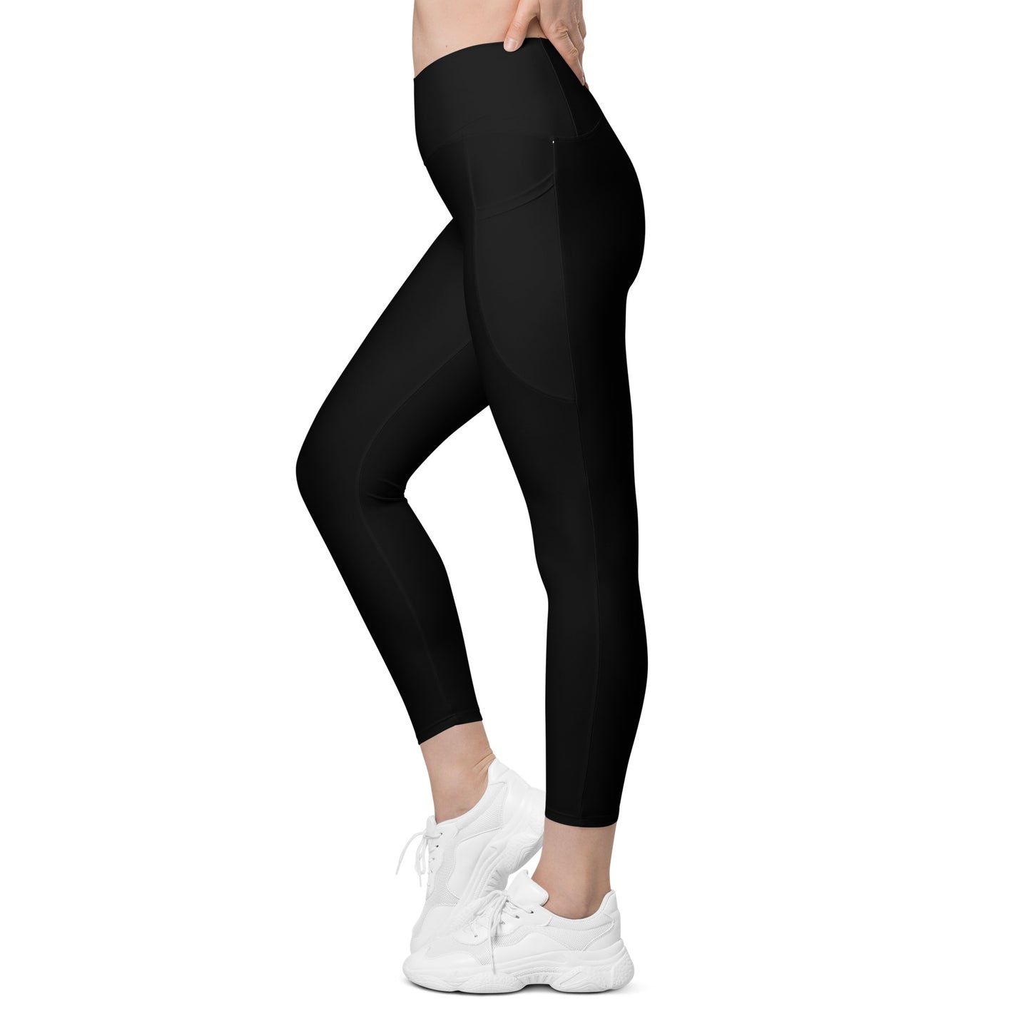 WOMEN'S CROSSOVER HIGH-WAISTED LEGGINGS WITH POCKETS