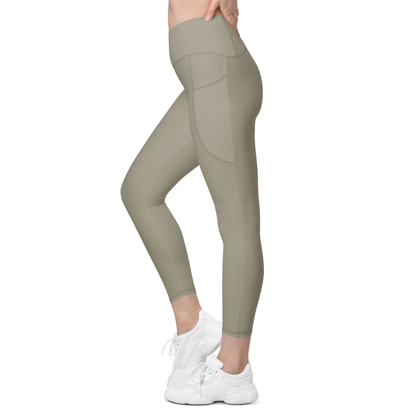 WOMEN'S CROSSOVER HIGT-WAISTED LEGGINGS WITH POCKET