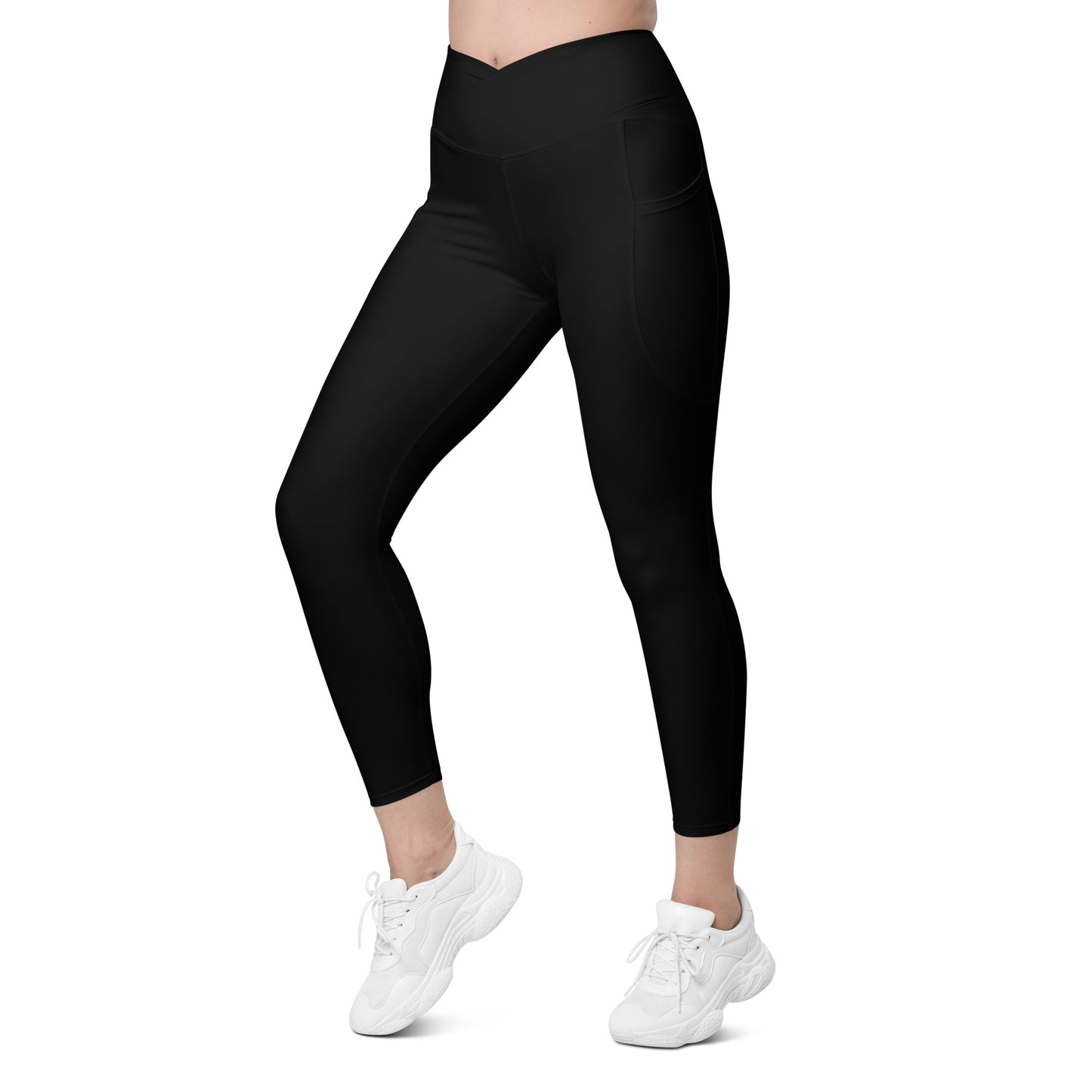 WOMEN'S CROSSOVER HIGH-WAISTED LEGGINGS WITH POCKETS