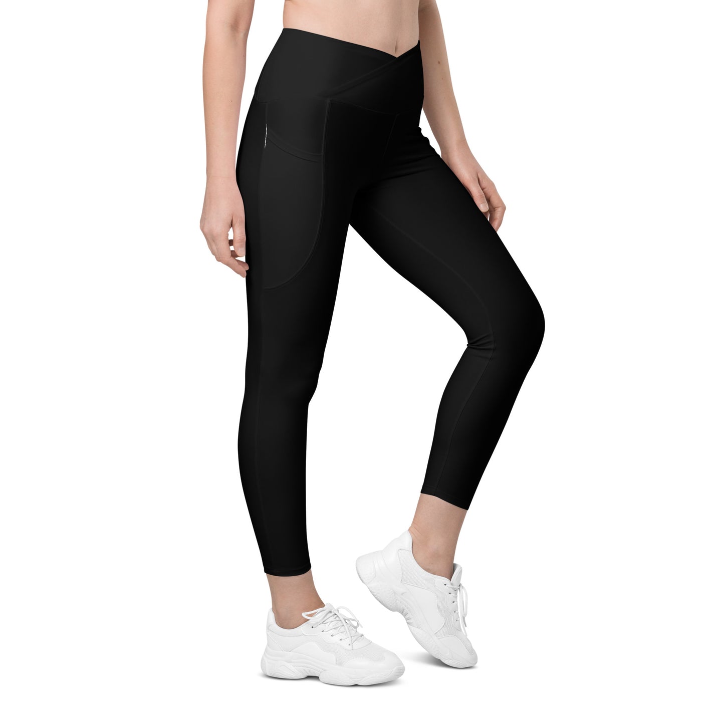 WOMEN'S CROSSOVER HIGH-WAISTED LEGGINGS WITH POCKETS