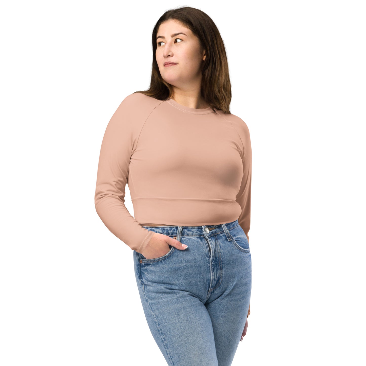 URBANITYCHEK RECYCLED LONG SLEEVE CROP TOP FOR WOMEN