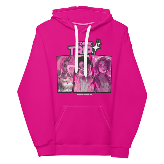 URBANITYCHEK COSMIC TRIP PINK PULLOVER HOODIE FOR WOMEN