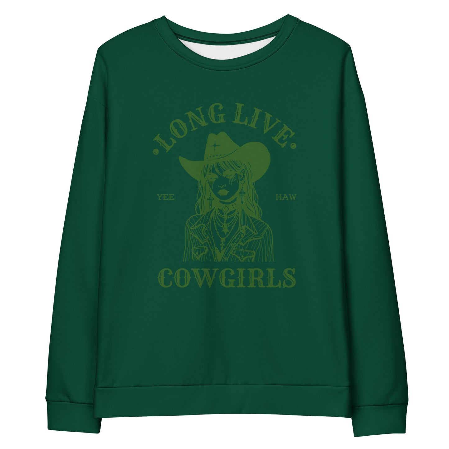 Women's Cow Girl Sweatshirt Green