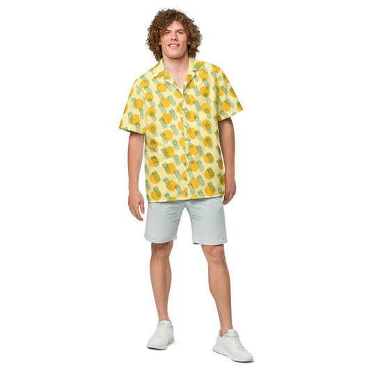 URBANITYCHEK PINEAPPLE UPF PROTECTION SHORT SLEEVE SHIRT