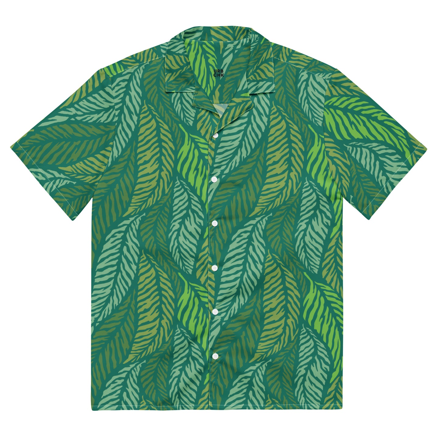 URBANITYCHEK PALM LEAF PATTERN SHORT SLEEVE SHIRT