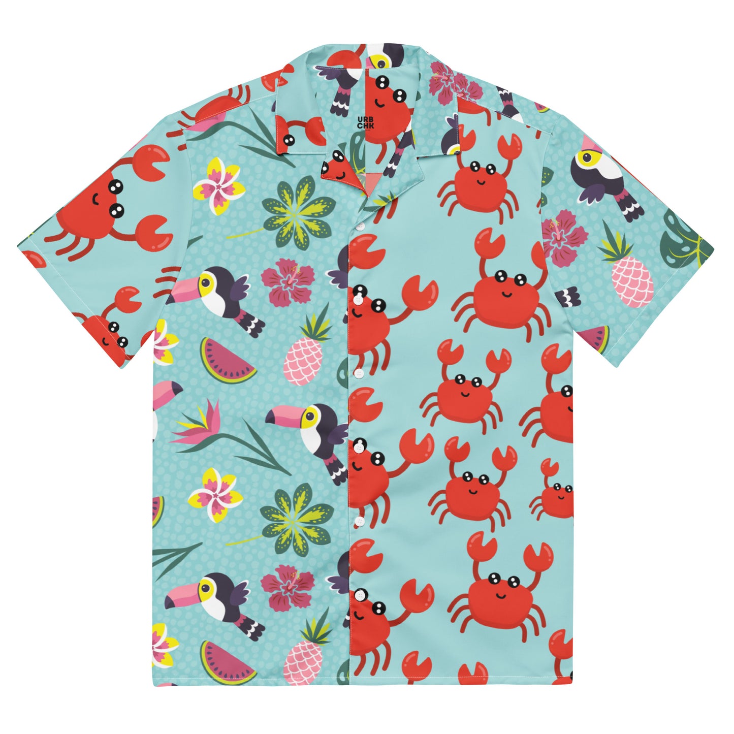 URBANITYCHEK HOLIDAY PEEKING RED CRAB PREMIUM SHORT SLEEVE SHIRT